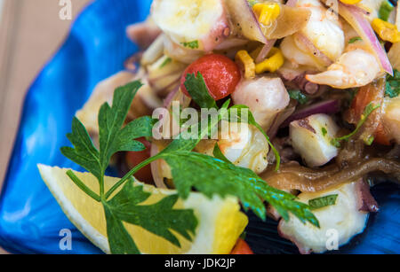 Köstliches Ceviche Mixto mexikanischen Stil, gemischte Meeresfrüchte ceviche Stockfoto