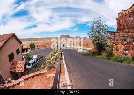 Von Goulding Handelsposten zum Monument Valley; Utah-Arizona, USA Stockfoto