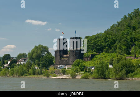 Europa, Deutschland, Rheinland-Pfalz, Remagen, Ludendorff-Brücke, die sogenannte Brücke Remagen, 1945, bestreut Brücke Türme auf der richtigen Rhin Stockfoto