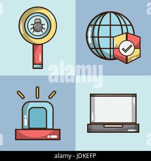 Set-Technologieelemente mit apps icons Stock Vektor