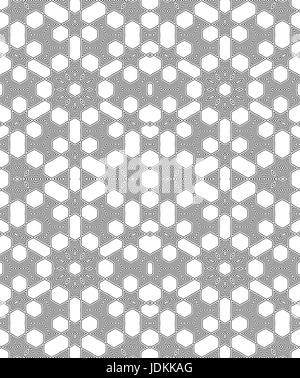 Lineare Ornament. Detaillierte Vektor-Illustration. Nahtlose schwarze und weiße Textur. Mandala-Design-element Stock Vektor