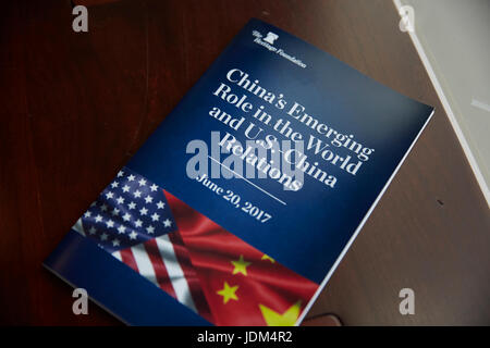 Washington, USA. 20. Juni 2017. Die Heritage Foundation, Chinas neue Rolle in der Welt und die US-chinesischen Beziehungen Panel. Programmheft. Bildnachweis: Mark J Sullivan/Alamy Live-Nachrichten Stockfoto