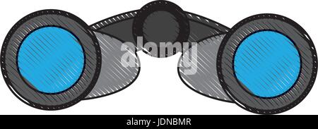 Fernglas Geschäft Element Optik und Linse Thema Vorderansicht Stock Vektor