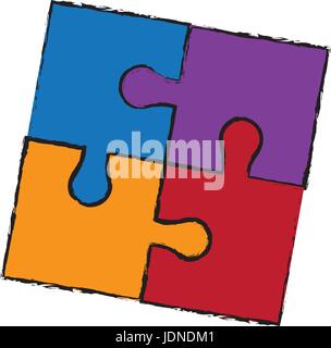 Teile des Papiers puzzles Business Konzept layout Stock Vektor