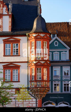 Erker an der Coburger Stadthaus, Coburg, Oberfranken, Franken, Bayern, Deutschland Stockfoto