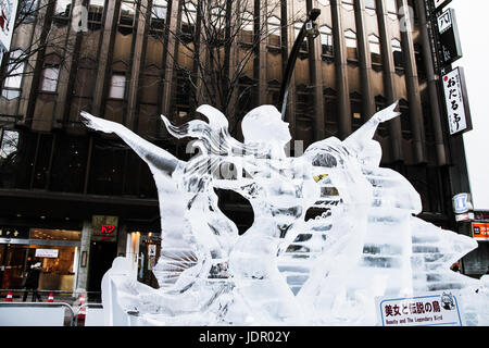 Skulpturen in 2017 Sapporo Snow Festival Stockfoto