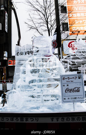 Skulpturen in 2017 Sapporo Snow Festival Stockfoto