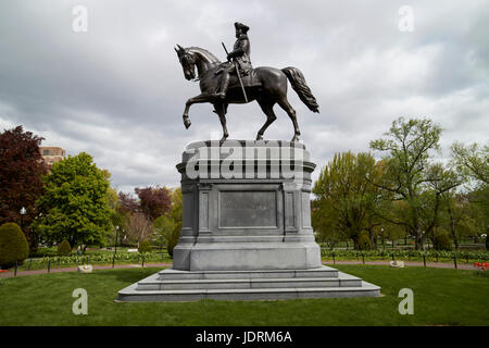 Reiterstatue von George Washington Boston public garden USA Stockfoto