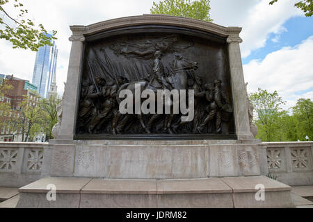 Robert Gould Shaw Denkmal zur 54. Massachusetts freiwillige Infanterie Boston USA Stockfoto