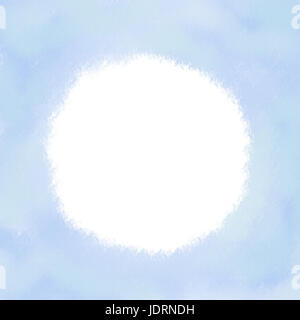 Winter gefrostet Fenster mit dem leeren Raum in der Form eines Kreises Stockfoto