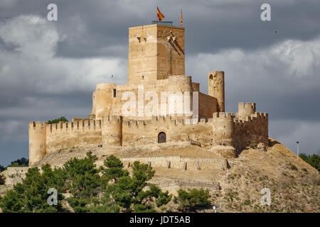 Biar Burg am Hügel, Alicante, Spanien Stockfoto