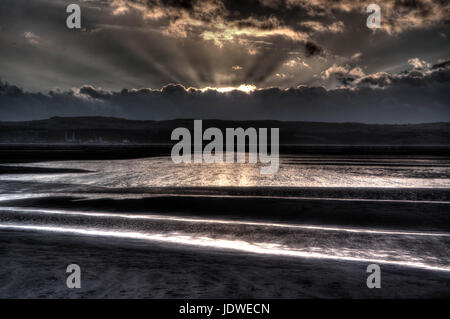 West Kirby Beach Wirral HDR Sonnenuntergang Stockfoto