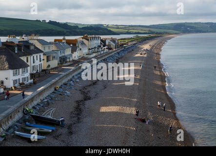 Torcross und Slapton Sands im Sommer Abendlicht, South Devon Stockfoto