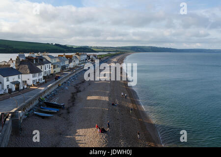 Torcross und Slapton Sands im Sommer Abendlicht, South Devon Stockfoto