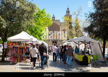 Markt am Placa Octavia, Sant Cugat del Valles, Barcelona, Katalonien, Spanien Stockfoto