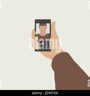 Selfie flache Banner. Stock Vektor