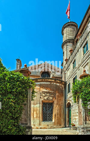 die Kirche von Santa Maria del Priorato, realisiert durch Giambattista Piranesi, im Inneren der Villa Gran Priorato di Roma del Sovrano Militare Anwaltskammern di Malta, Briefely Gran Priorato di Roma, Rom, Italien Stockfoto