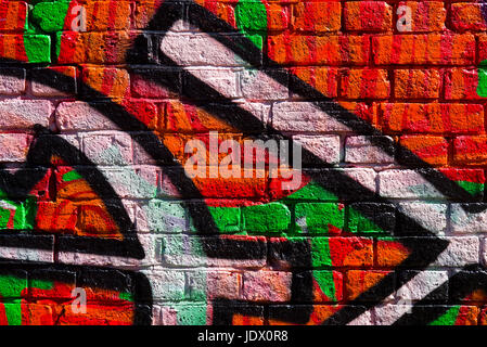 Close-up Graffiti, leuchtende Farben Stockfoto