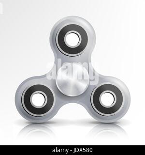 Spinner-Spielzeug-Vektor. Klassiker zappeln Hand Spielzeug zum Stressabbau und Verbesserung der Aufmerksamkeit Span. Stress und Angst Relief. Realistische 3D Vektor Stock Vektor