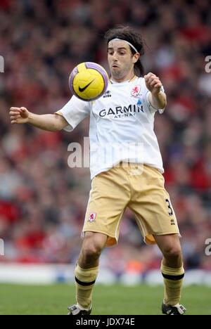 JULIO ARCA MIDDLESBROUGH FC Anfield Road LIVERPOOL ENGLAND 23. Februar 2008 Stockfoto