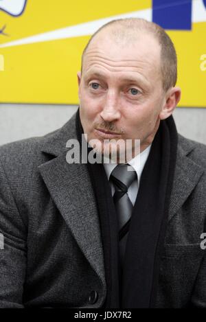 IAN HOLLOWAY LEICESTER CITY MANAGER WALKERS STADIUM LEICESTER ENGLAND 8. März 2008 Stockfoto