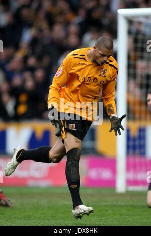 CALEB FOLAN HULL CITY FC KC STADIUM HULL ENGLAND 29. März 2008 Stockfoto