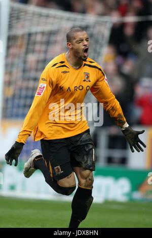 CALEB FOLAN HULL CITY FC KC STADIUM HULL ENGLAND 29. März 2008 Stockfoto