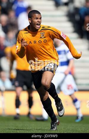 FRAIZER CAMPBELL HULL CITY FC K.C.STADIUM HULL ENGLAND 12. April 2008 Stockfoto