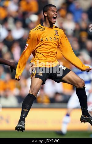 FRAIZER CAMPBELL HULL CITY FC K.C.STADIUM HULL ENGLAND 12. April 2008 Stockfoto