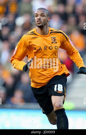 CALEB FOLAN HULL CITY FC K.C.STADIUM HULL ENGLAND 12. April 2008 Stockfoto