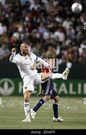 DAVID BECKHAM FRANCISCO MENDO LOS ANGELES GALAXY V CHIVAS USA HOME DEPOT Center CARSON LOS ANGELES USA 26. April 2008 Stockfoto