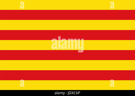 Die Flagge von Katalonien, eine Vektor-Datei von gelb und rot Stockfoto