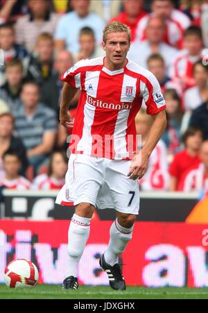 LIAM LAWRENCE STOKE CITY FC BRITAINNIA Stadion ENGLAND STOKE 23. August 2008 Stockfoto