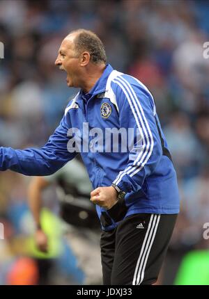 LUIZ FELIPE SCOLARI CHELSEA MANAGER CITY OF MANCHESTER STADIUM MANCHESTER ENGLAND 13. September 2008 Stockfoto