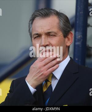 NIEDERGESCHLAGEN GEORGE BURLEY V Norwegen HAMPDEN PARK GLASGOW Schottland 11. Oktober 2008 Stockfoto