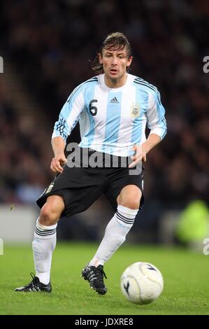 GABRIEL HEINZE Argentinien & REAL MADRID HAMPDEN PARK, GLASGOW Schottland 19. November 2008 Stockfoto