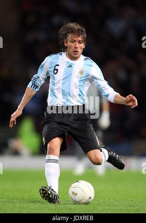 GABRIEL HEINZE Argentinien & REAL MADRID HAMPDEN PARK, GLASGOW Schottland 19. November 2008 Stockfoto