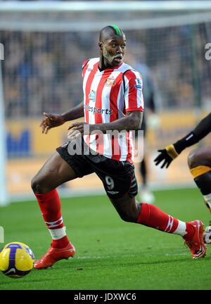 DJIBRIL CISSÉ mit grünen Haaren Rumpf V SUNDERLAND KC STADIUM HULL ENGLAND 20. Dezember 2008 Stockfoto