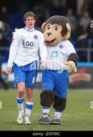 ANTHONY SWEENEY MONKEY H'ANGUS HARTLEPOOL Maskottchen VICTORIA PARK HARTLEPOOL ENGLAND 24. Januar 2009 Stockfoto