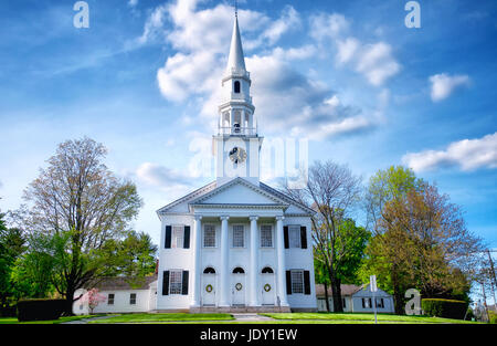 Der historische erste Gemeindekirche des Litchfield, Connecticut. Stockfoto