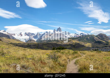 Mount Fitz Roy in Patagonien - El Chalten, Argentinien Stockfoto