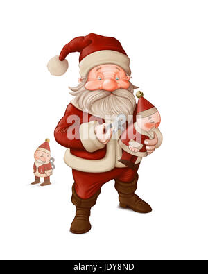 Santa Claus laden Sie ein ihr Puppe Stockfoto