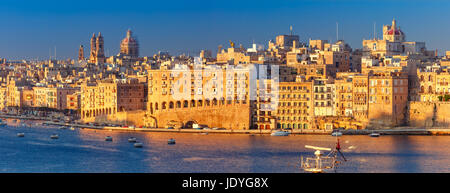Grand Harbor und Senglea von Valletta, Malta Stockfoto