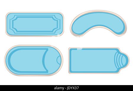 Schwimmbäder-Top View-Set isoliert auf weißem Hintergrund. Webseite und mobile app-Design-Vektor-element Stock Vektor