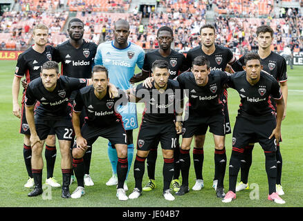 Washington DC, USA. 21. Juni 2017. D.C. United Startelf vor einem MLS Fußball-match zwischen der D.C. United und Atlanta United FC im RFK Stadium in Washington DC. D.C. United besiegt Atlanta United FC, 2: 1. Justin Cooper/CSM/Alamy Live-Nachrichten Stockfoto