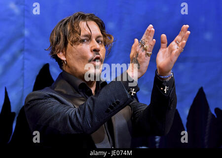 Johnny Depp besucht die "Pirates Of The Caribbean: Dead Männer erzählen keine Geschichten Premiere im Shinagawa Prince Hotel am 20. Juni 2017 in Tokio, Japan. | Verwendung Weltweit/Picture alliance Stockfoto