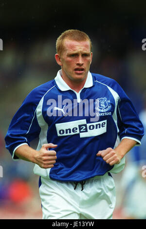 MARK PEMBRIDGE EVERTON FC TRANMERE TRANMERE LIVERPOOL 4. August 2001 Stockfoto