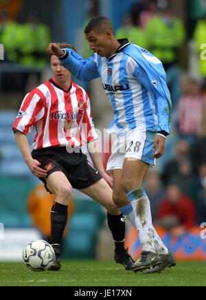 JODY CRADDOCK & JAY BOTHROYD COVENTRY CITY V SUNDERLAND 16. April 2001 Stockfoto