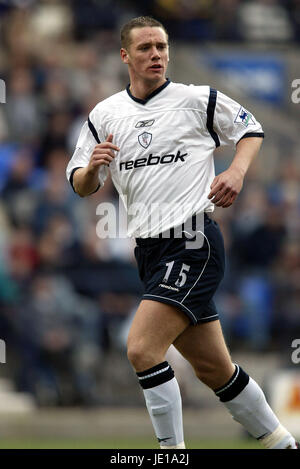 KEVIN NOLAN BOLTON WANDERERS FC REEBOK STADIUM BOLTON 30. März 2002 Stockfoto