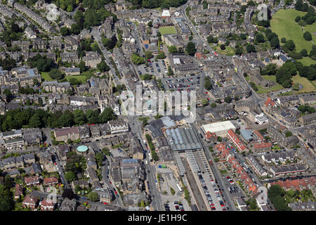 Luftaufnahme von Ilkley Stadtzentrum Stockfoto